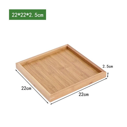 Plateau en Bambou avec Poignées Service Bois de 22x22 cm pour présentation et rangement élégant