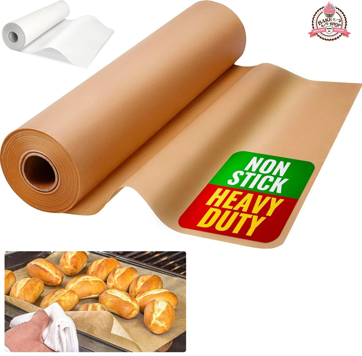 Rouleau de papier cuisson antiadhésif alimentaire résistant et pratique pour la cuisson des aliments