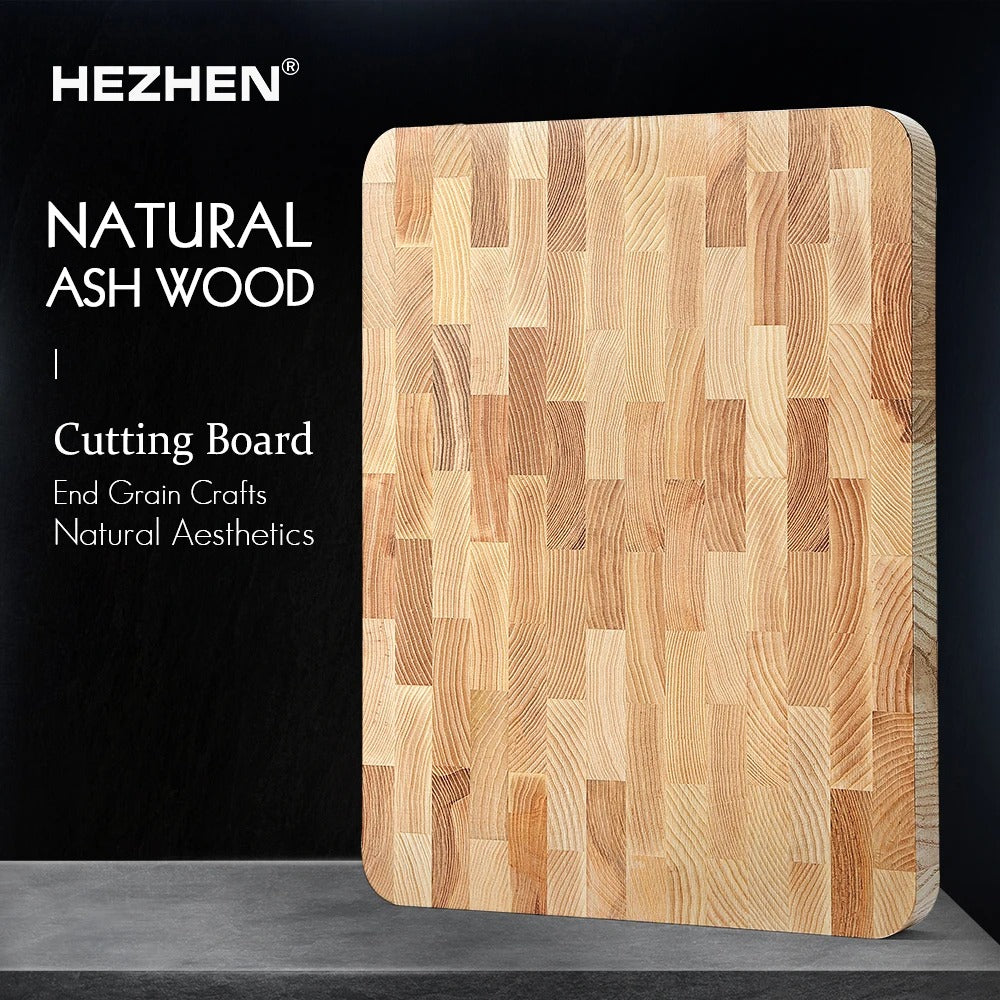 Planche à découper en bois de frêne massif 41 x 31 cm – Grande planche de cuisine robuste et durable