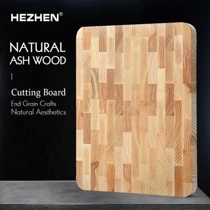 Planche à découper en bois de frêne massif 41 x 31 cm – Grande planche de cuisine robuste et durable