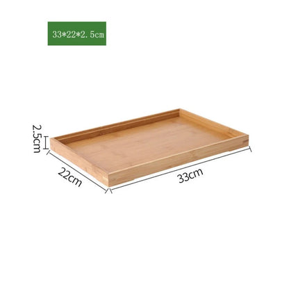 Plateau en Bambou avec Poignées Service Bois, dimensions 33x22x2.5 cm pour servir avec style