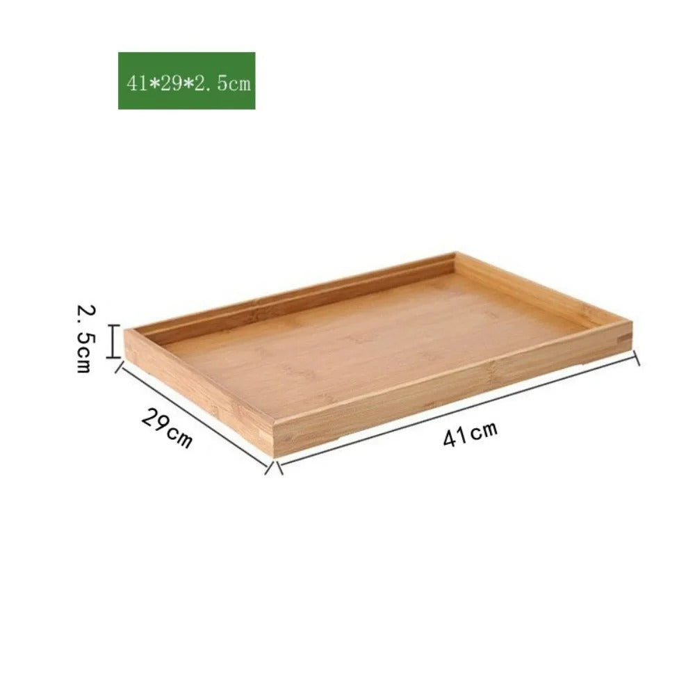 Plateau en Bambou avec Poignées Service Bois de 41x29x2,5 cm pour servir avec élégance