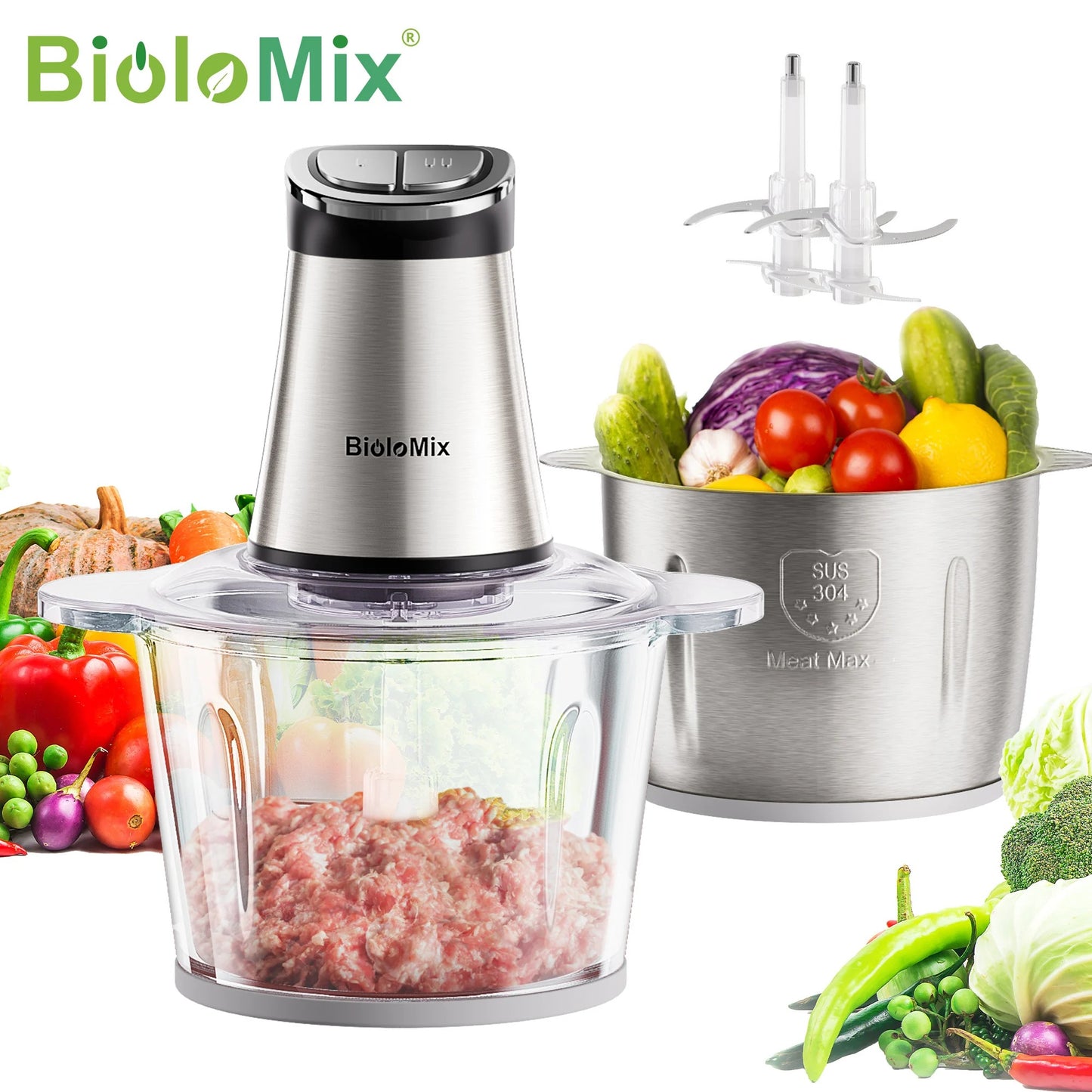 500W Electric Meat Grinder – 5L, 6 Stainless Steel Blades, Quiet