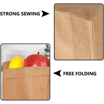 Détails des Sacs Kraft Lavables Réutilisables Rangement Écologique avec couture solide et pliage libre