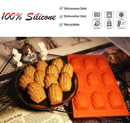Moule à Madeleines en Silicone 100 pour cent, facile à laver, idéal pour pâtisserie à la maison