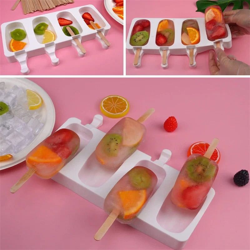 Moule à glace en silicone 4 portions pour glaces maison