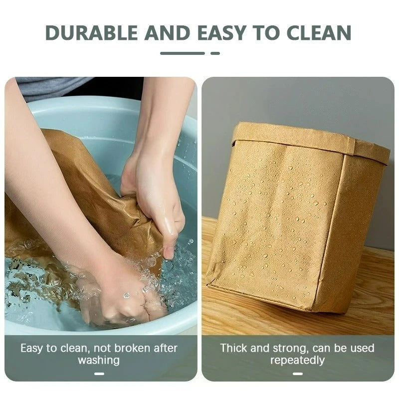 Sacs Kraft Lavables Réutilisables Rangement Écologique faciles à nettoyer et durables en main