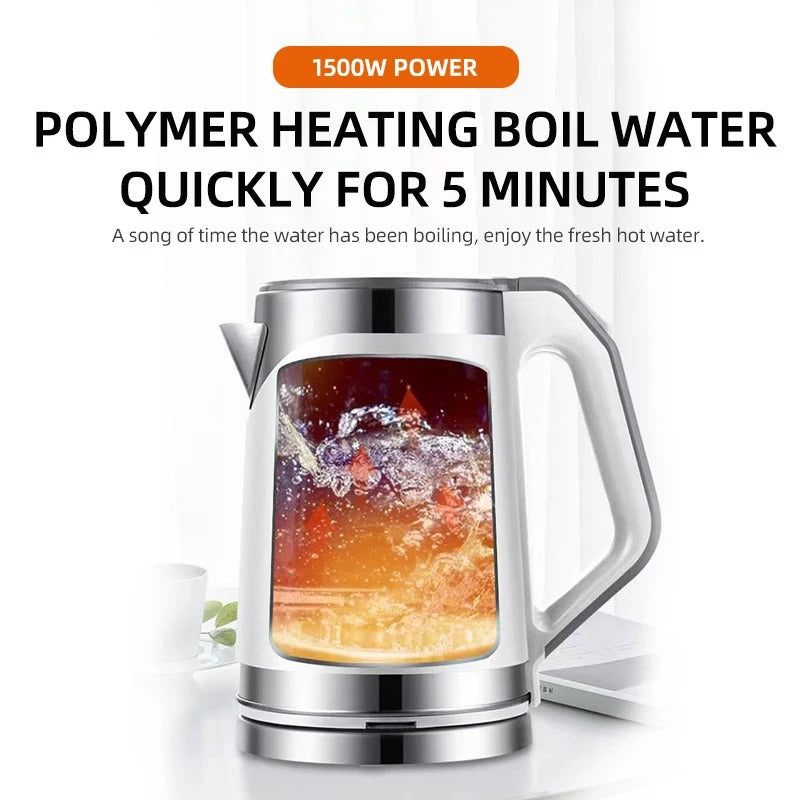 Bouilloire électrique 2L rapide inox – Chauffe 4-6 min