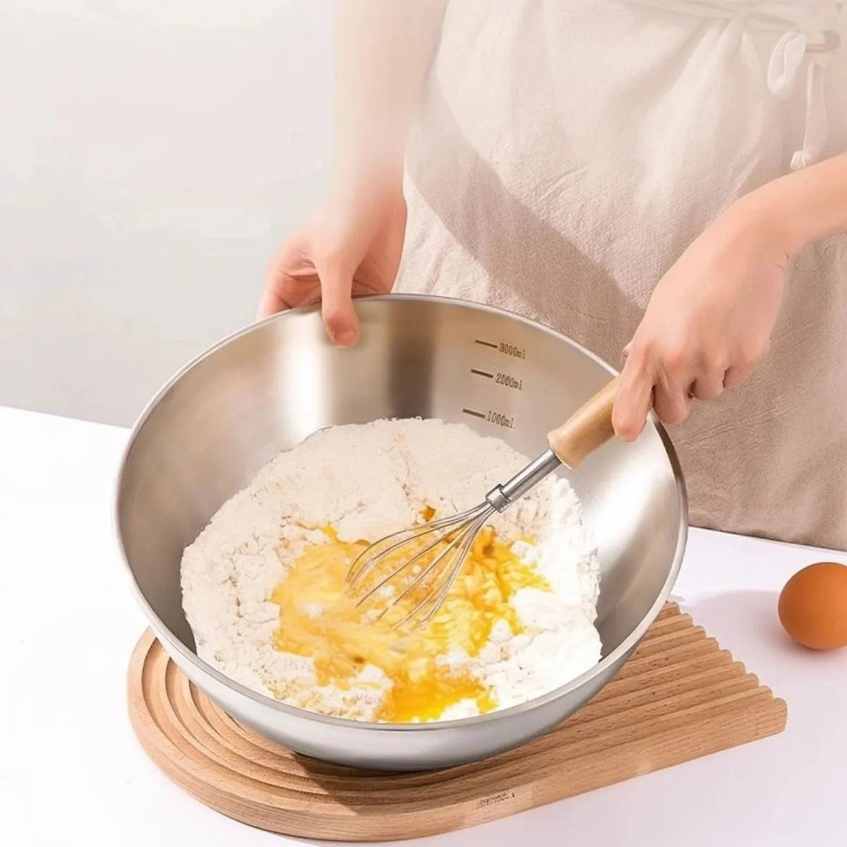 Saladier Inox Gradué 304 – Bol à Mélanger 19/25 cm