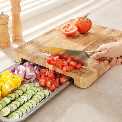 Planche à découper en bois de frêne massif 41 x 31 cm – Grande planche de cuisine robuste et durable