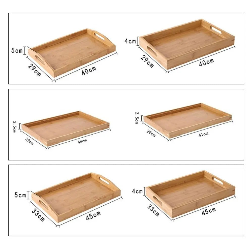 Plateau en Bambou avec Poignées Service Bois pour servir avec style et élégance à la maison