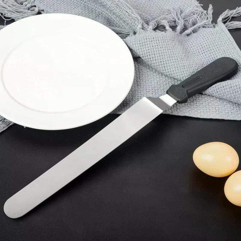 Angled Stainless Steel Icing Spatula