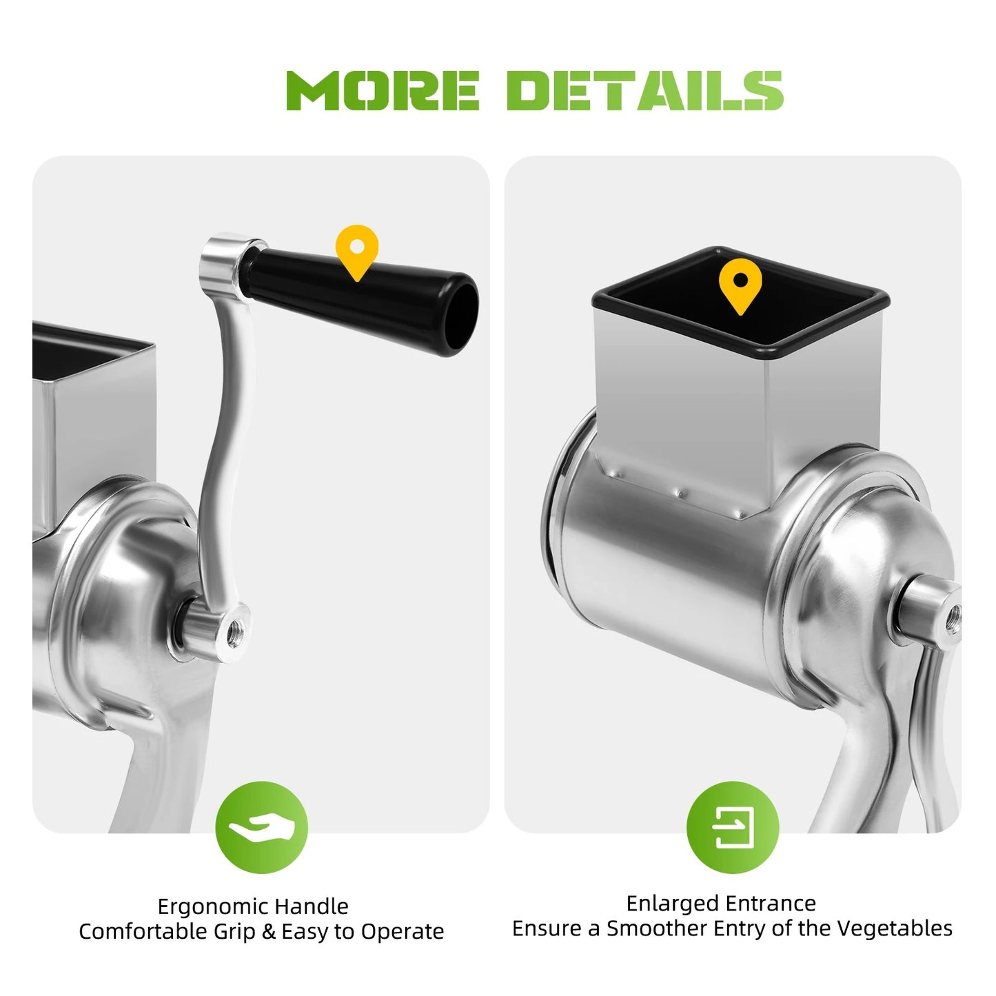 Râpe Rotative Manuelle avec 5 Lames Inox – Coupe-Légumes Multifonction Sécurisé