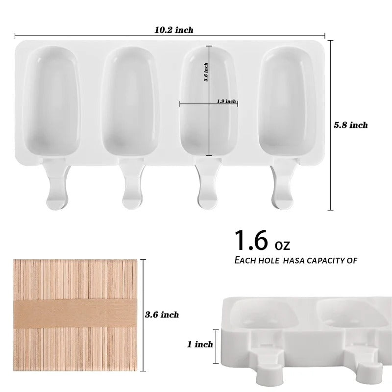 Moule à glace en silicone 4 portions pour glaces maison