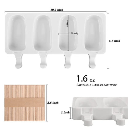 Moule à glace en silicone 4 portions pour glaces maison