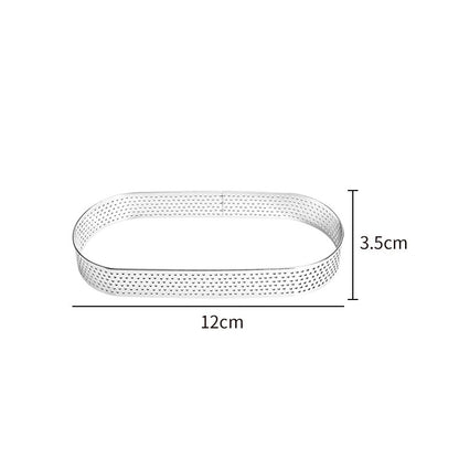 Cercles à Tarte Ovales Perforés en Inox – Lot de 8