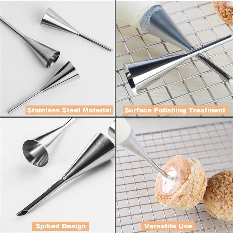 Douille à Garnir en Inox pour Choux et Éclairs avec design pointu et matériau en acier inoxydable