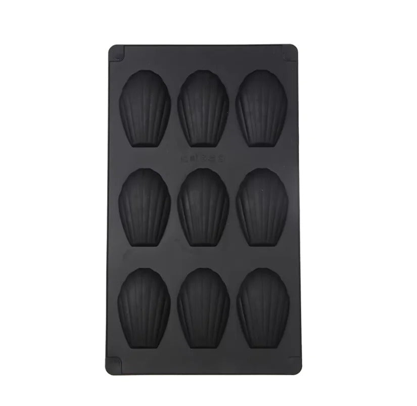 Moule à Madeleines en Silicone noir avec 10 empreintes pour pâtisserie facile et pratique