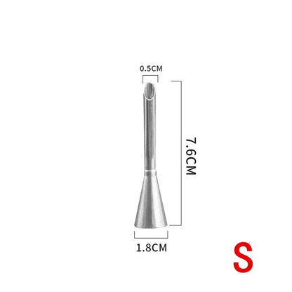 Douille à Garnir en Inox pour Choux et Éclairs, taille petite, dimensions 7.6cm par 1.8cm