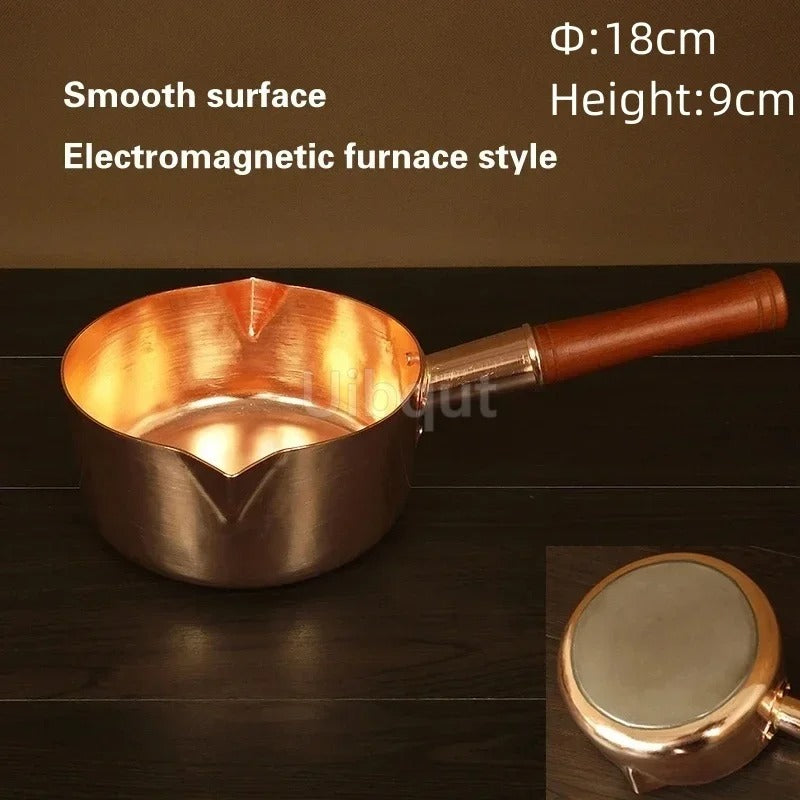 20cm copper saucepan, induction compatible