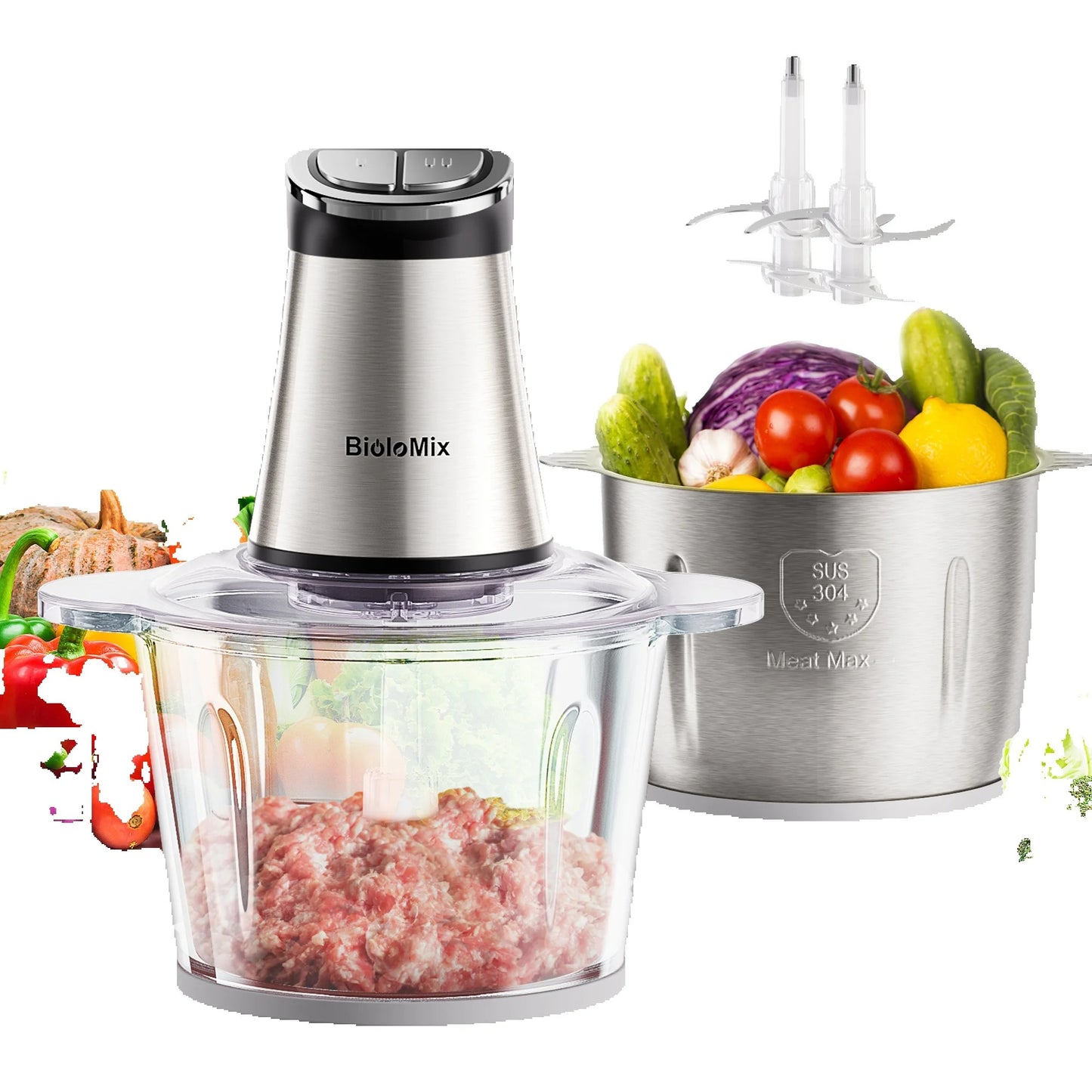 500W Electric Meat Grinder – 5L, 6 Stainless Steel Blades, Quiet