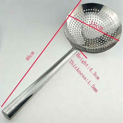 Écumoire Inox à Long Manche 60 cm pour Friture, Wok et Grandes Casseroles