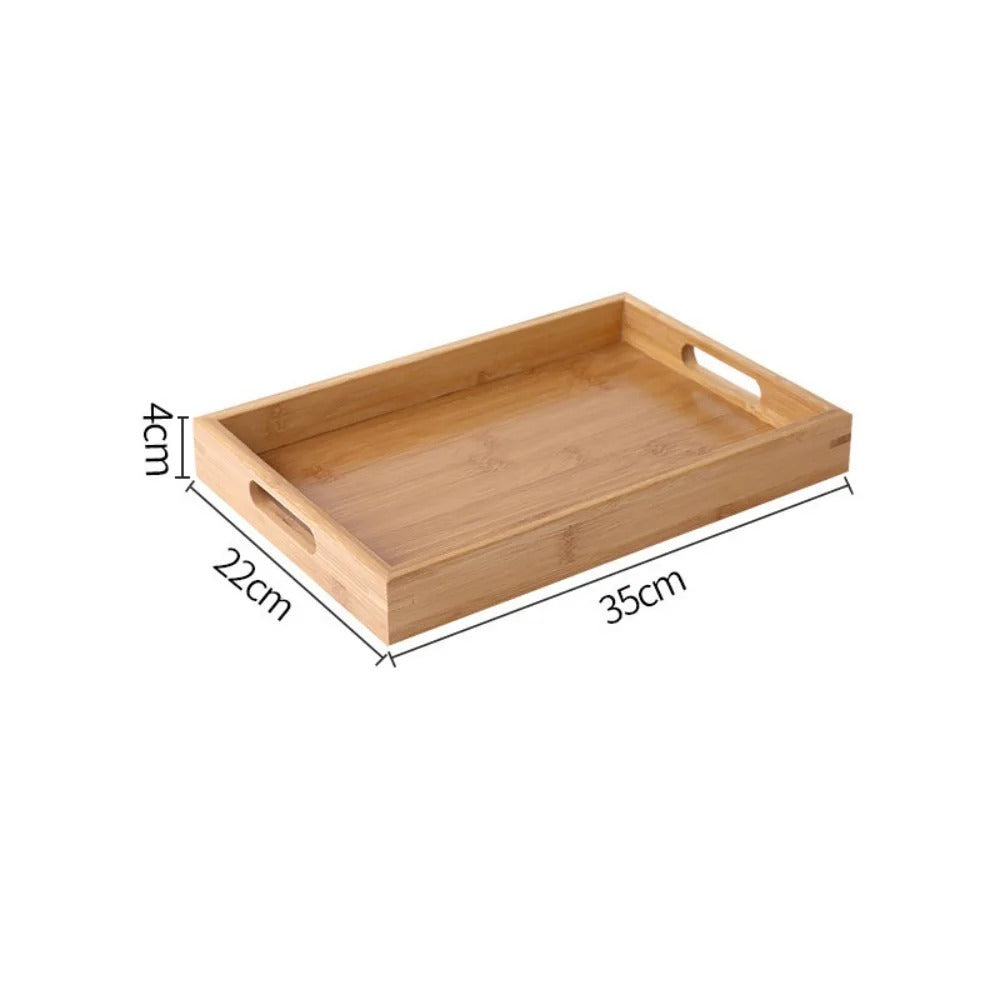 Plateau en Bambou avec Poignées Service Bois de 35cm x 22cm, parfait pour servir et décorer