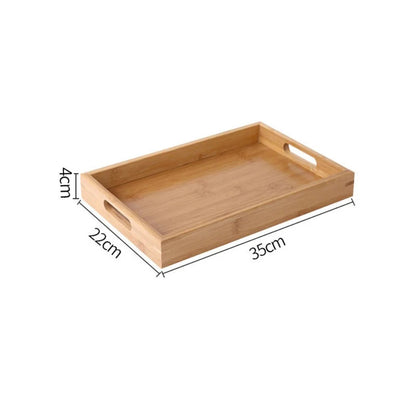 Plateau en Bambou avec Poignées Service Bois de 35cm x 22cm, parfait pour servir et décorer