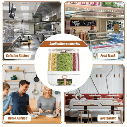 Distributeur de Grains Multi-sections – Organisation Cuisine pour maison et restaurant, réservoir transparent et doseur pratique