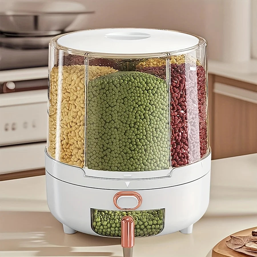 Distributeur de Grains Multi-sections – Organisation Cuisine distributeur transparent 4 compartiments avec robinet