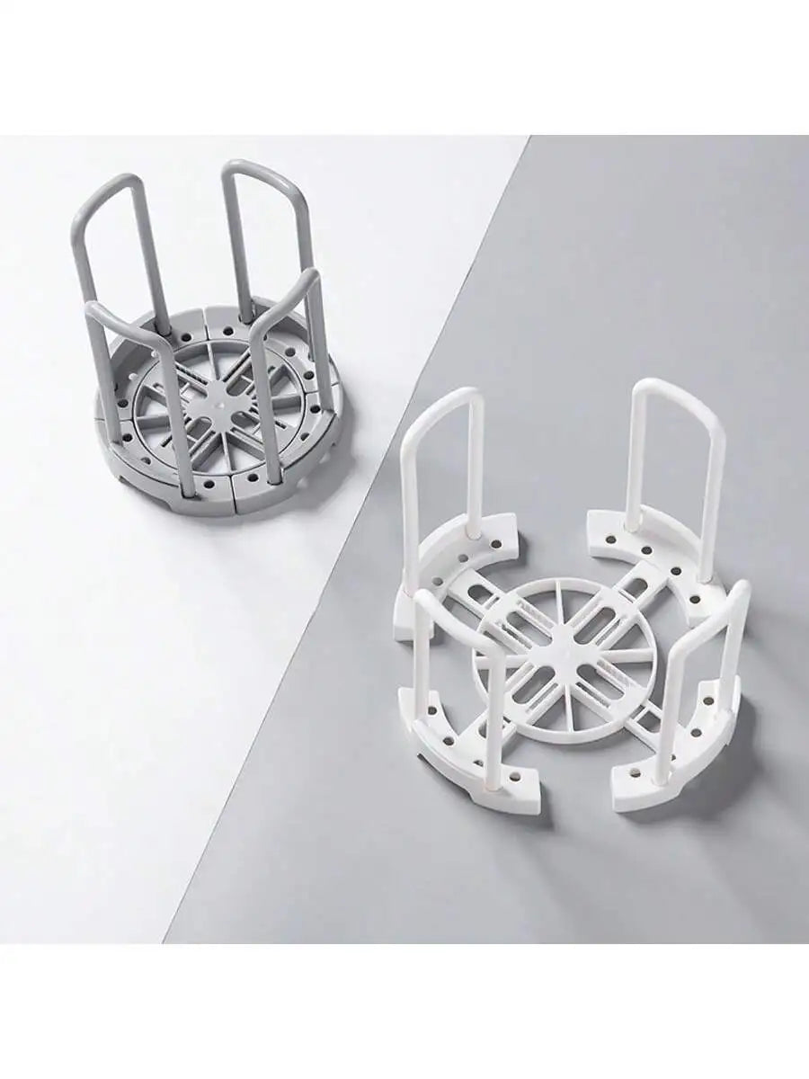 Organisateur de Vaisselle – Support bols réglable en plastique blanc et gris pour empiler bols