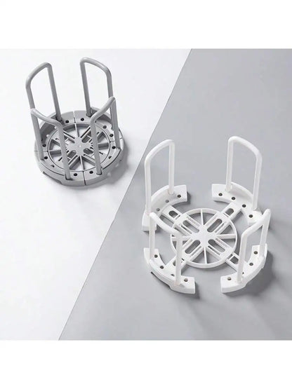 Organisateur de Vaisselle – Support bols réglable en plastique blanc et gris pour empiler bols