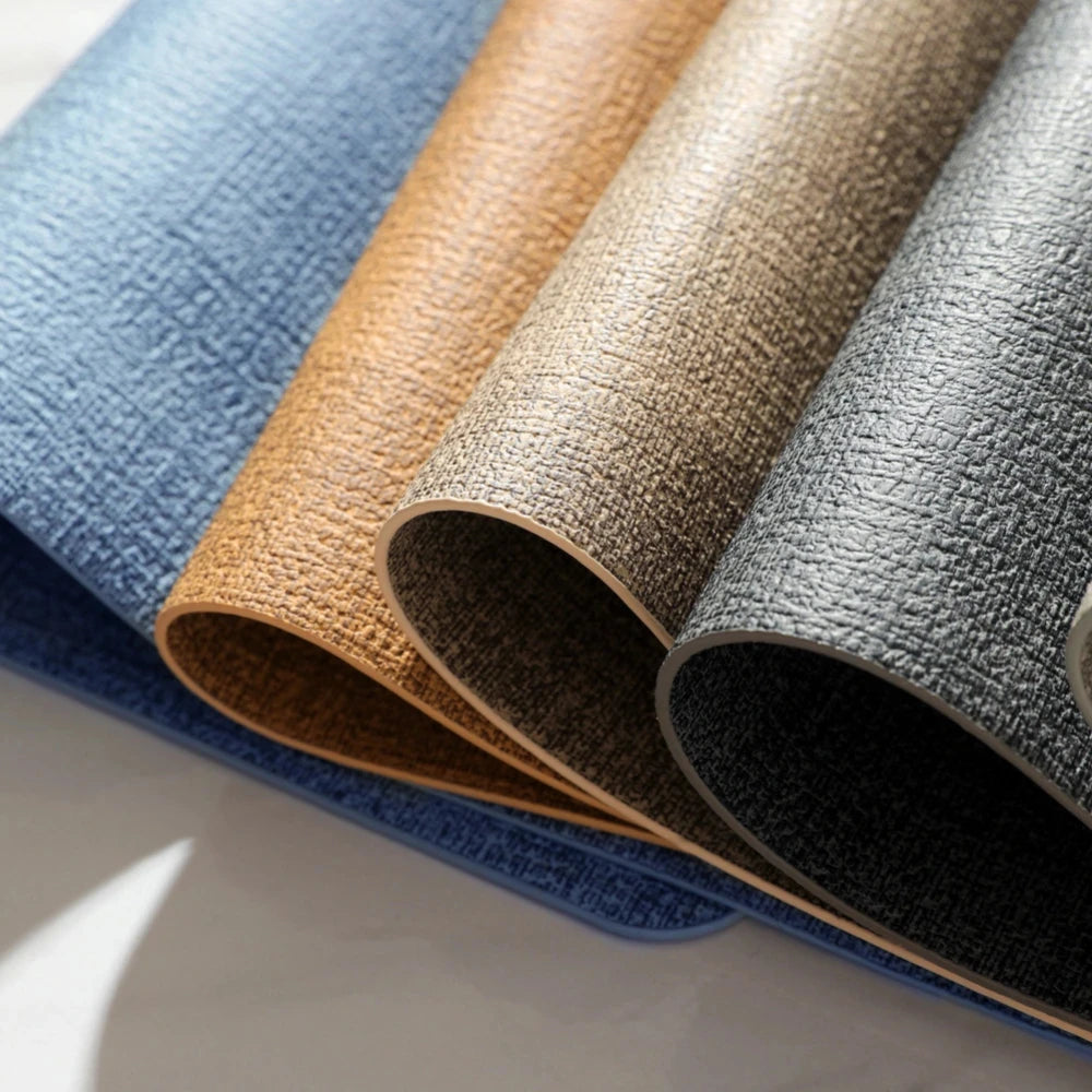 Set de Table Similicuir lot de 4 – Étanche & Anti-Taches. Sets de table simili cuir texturés en bleu, marron et gris roulés