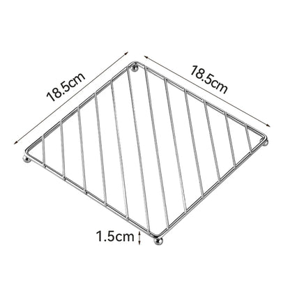 Sous-plats inox ronds et carrés – Protège et stylise votre cuisine. Sous-plat carré inox 18,5 cm à pieds 1,5 cm
