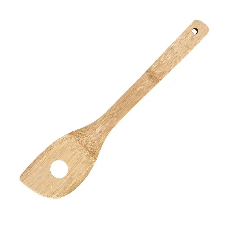 Spatule Bambou Antiadhésive – Légère & Facile à Nettoyer. Spatule en bambou plat avec trou et manche percé