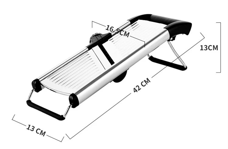 Mandoline Acier Inoxydable – Coupe Rapide Sécurisée avec poignée ergonomique et pieds antidérapants