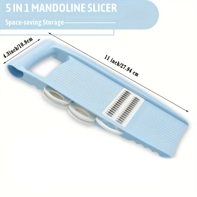 Mandoline Multifonction 5 en 1 pour Légumes avec rangement pratique et design compact