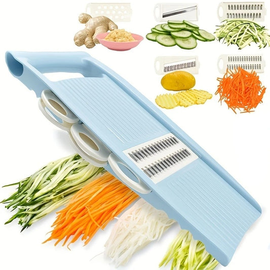Mandoline Multifonction 5 en 1 pour Légumes avec accessoires pour trancher, râper et émincer facilement