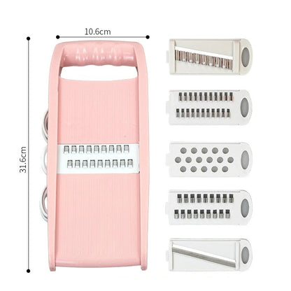 Mandoline Multifonction 5 en 1 pour Légumes avec différents accessoires pour trancher et râper facilement