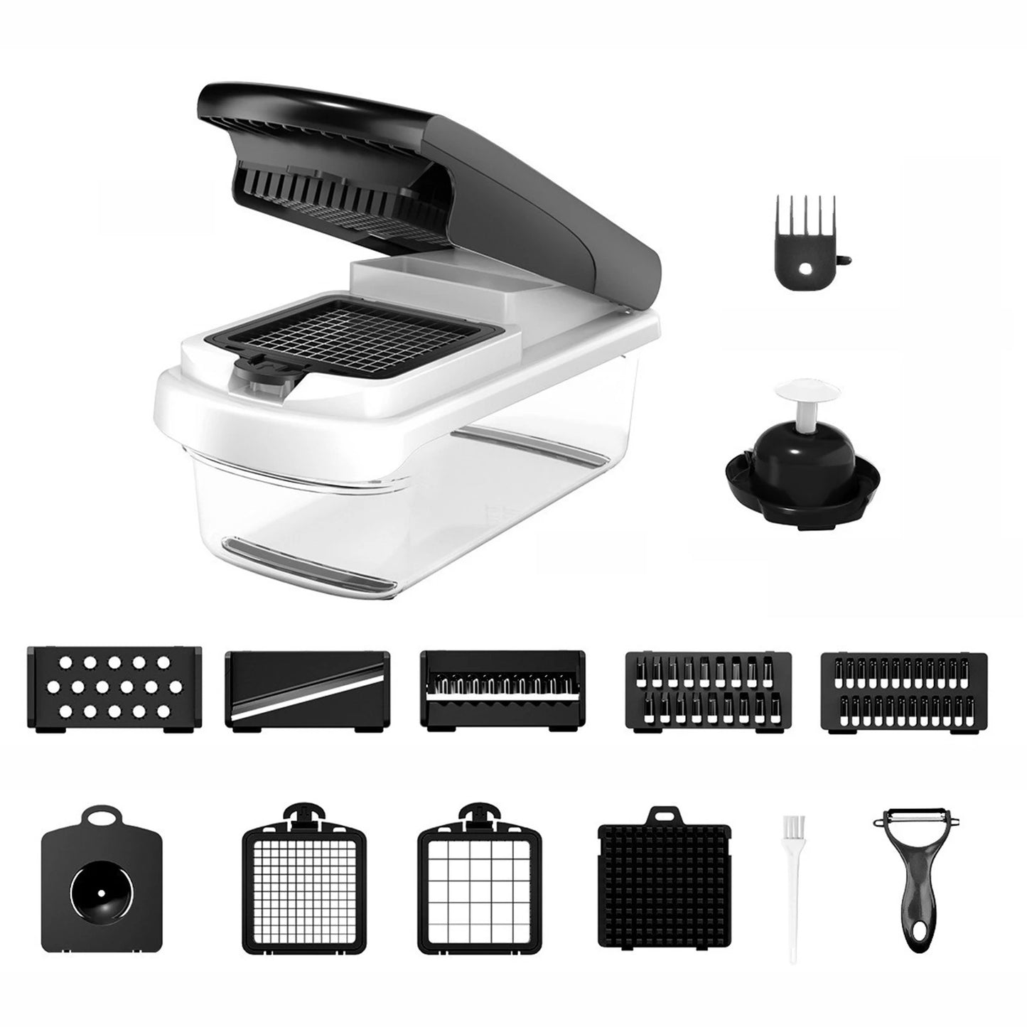 Mandoline Multifonction avec Bac Récupérateur pour couper et trancher facilement les légumes et fruits