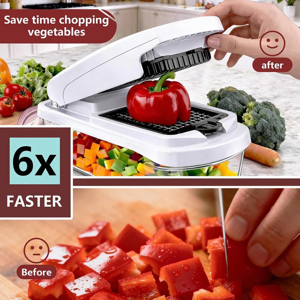 Mandoline Multifonction avec Bac Récupérateur pour couper les légumes rapidement et facilement
