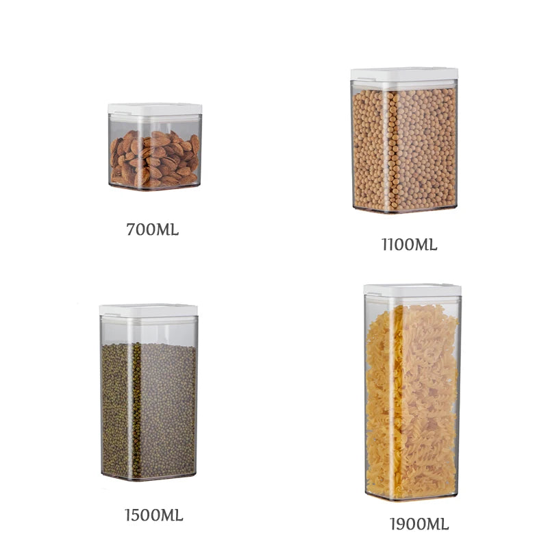 Boîtes de Conservation Transparentes Hermétiques – METKA 4 tailles 700 1100 1500 1900 ml pour cuisine