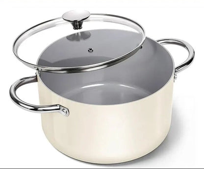 Marmite 6 L en Céramique Antiadhésive avec Couvercle – Tous Feux, idéale pour cuisiner facilement.