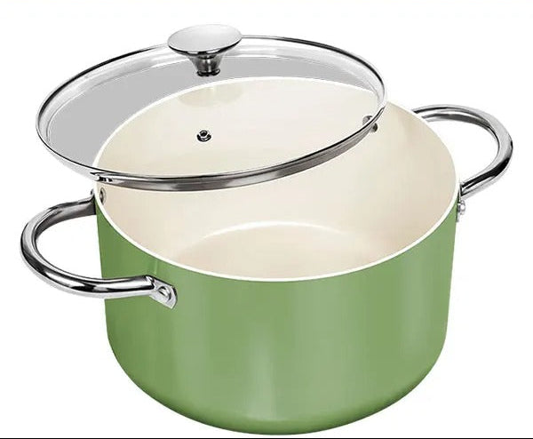Marmite 6 L en Céramique Antiadhésive avec Couvercle – Tous Feux, idéale pour cuisiner varié et sain.