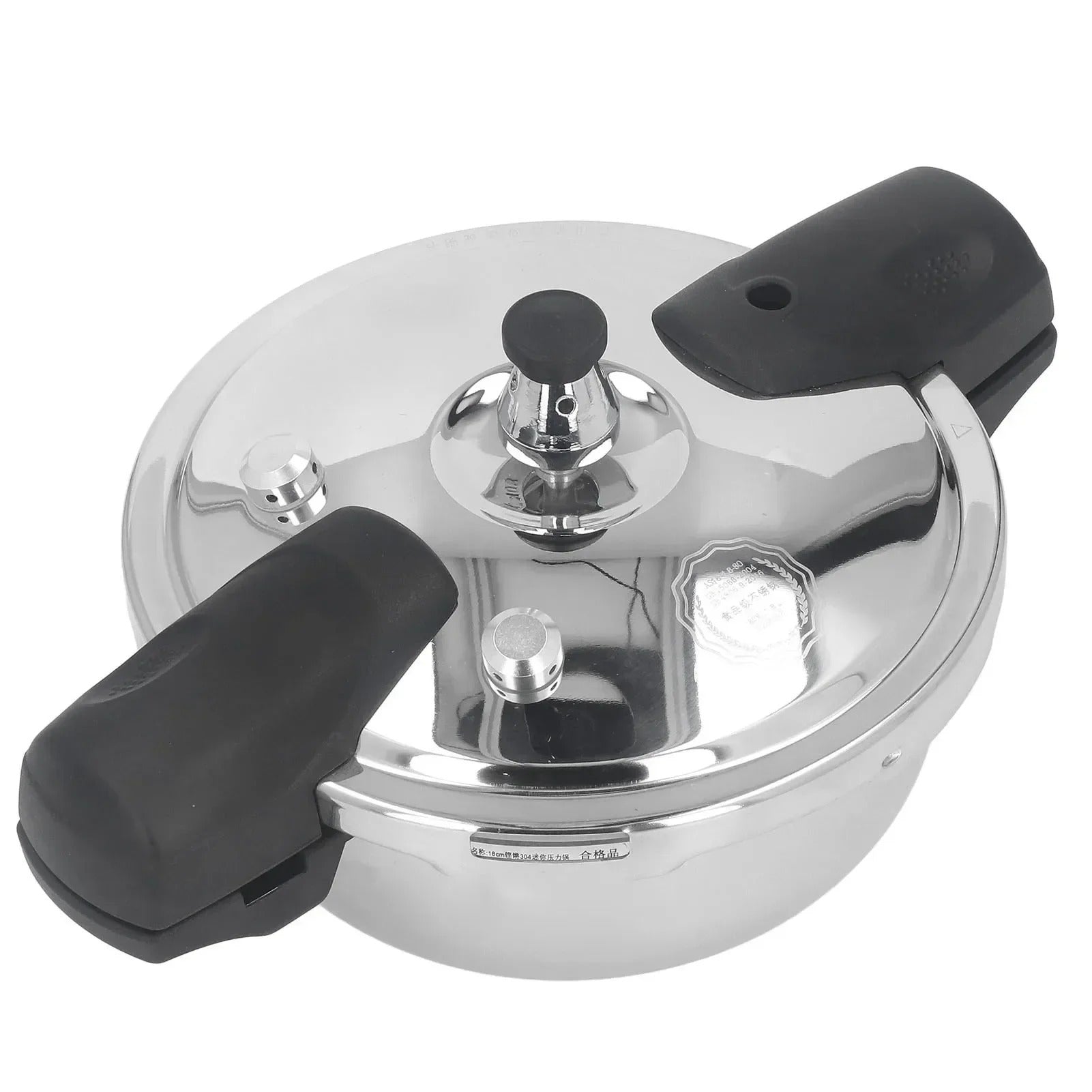 Mini Autocuiseur Inox 1,8 L Compatible Induction et Gaz avec poignées ergonomiques en noir