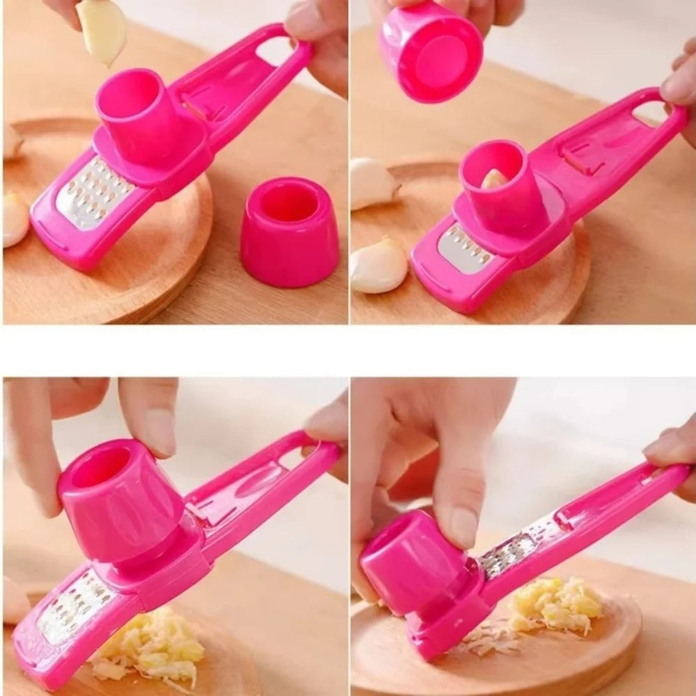 Mini hachoir manuel ail et gingembre – Broyeur de cuisine compact en action pour hacher facilement les aliments.