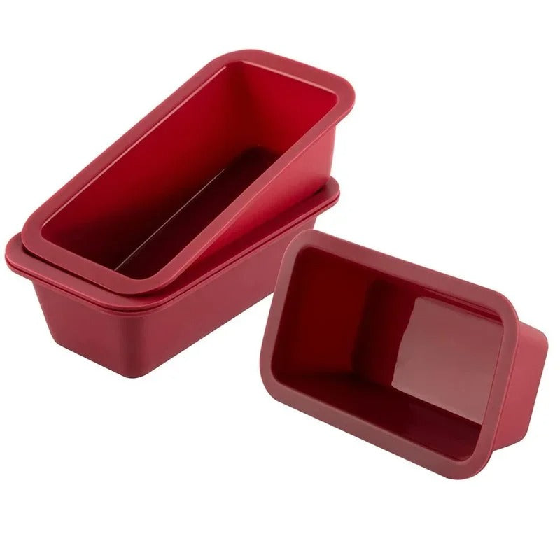 Mini Moule à Pain en Silicone – 15,5 cm en rouge, idéal pour cuire des pains et des pâtisseries à la maison