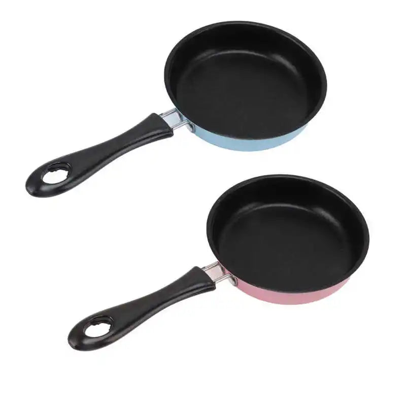 Mini poêle à frire en acier inoxydable 12cm avec poignées colorées pour une cuisson pratique