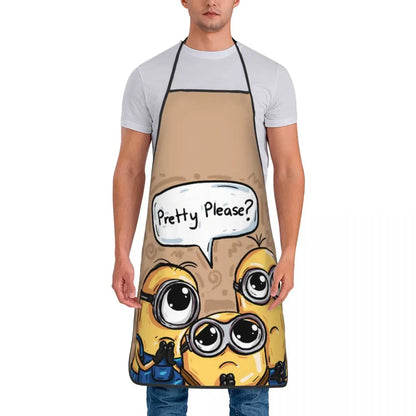 Tablier Cuisine Imperméable MINISO avec design Minions mignon porté par homme
