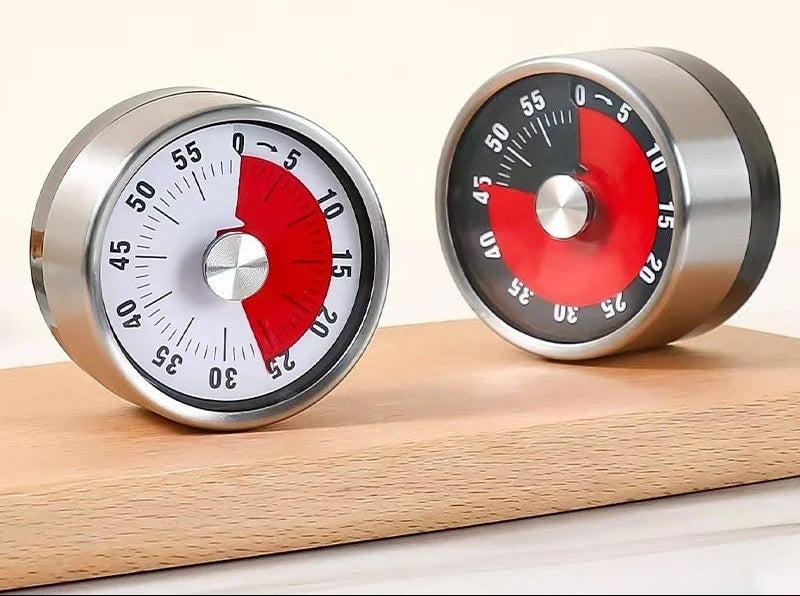 Minuteur de cuisine mécanique visuel précision cuisson en métal avec cadran facile à lire pour une cuisson parfaite
